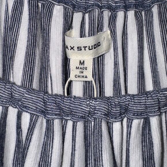 Max Studio Short Sleeve striped Blouse women’s size medium - Picture 5 of 7